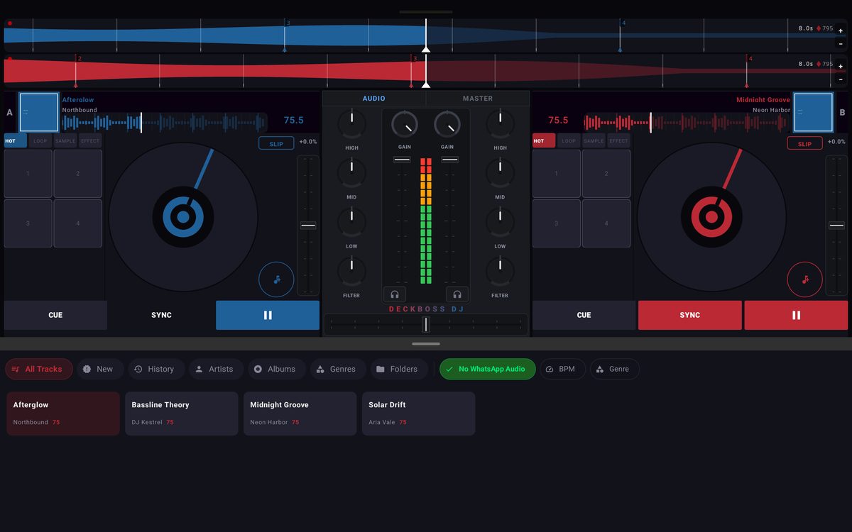 DeckBoss en una tablet